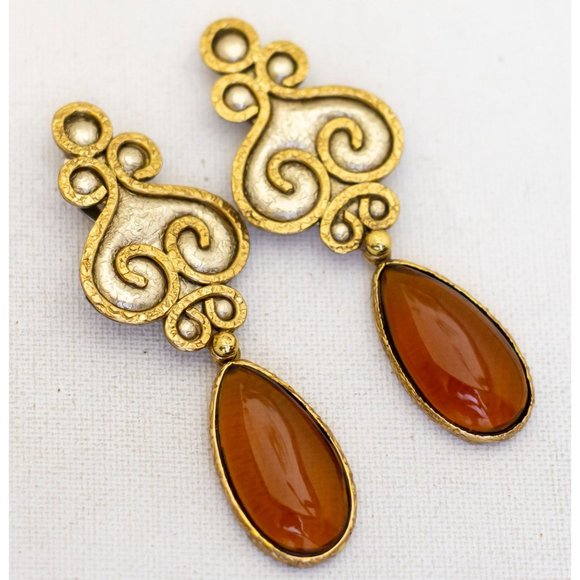 Vintage Intricate Huge Statement Clip On Earrings by Echo En Mexico - A18 - Picture 2 of 3